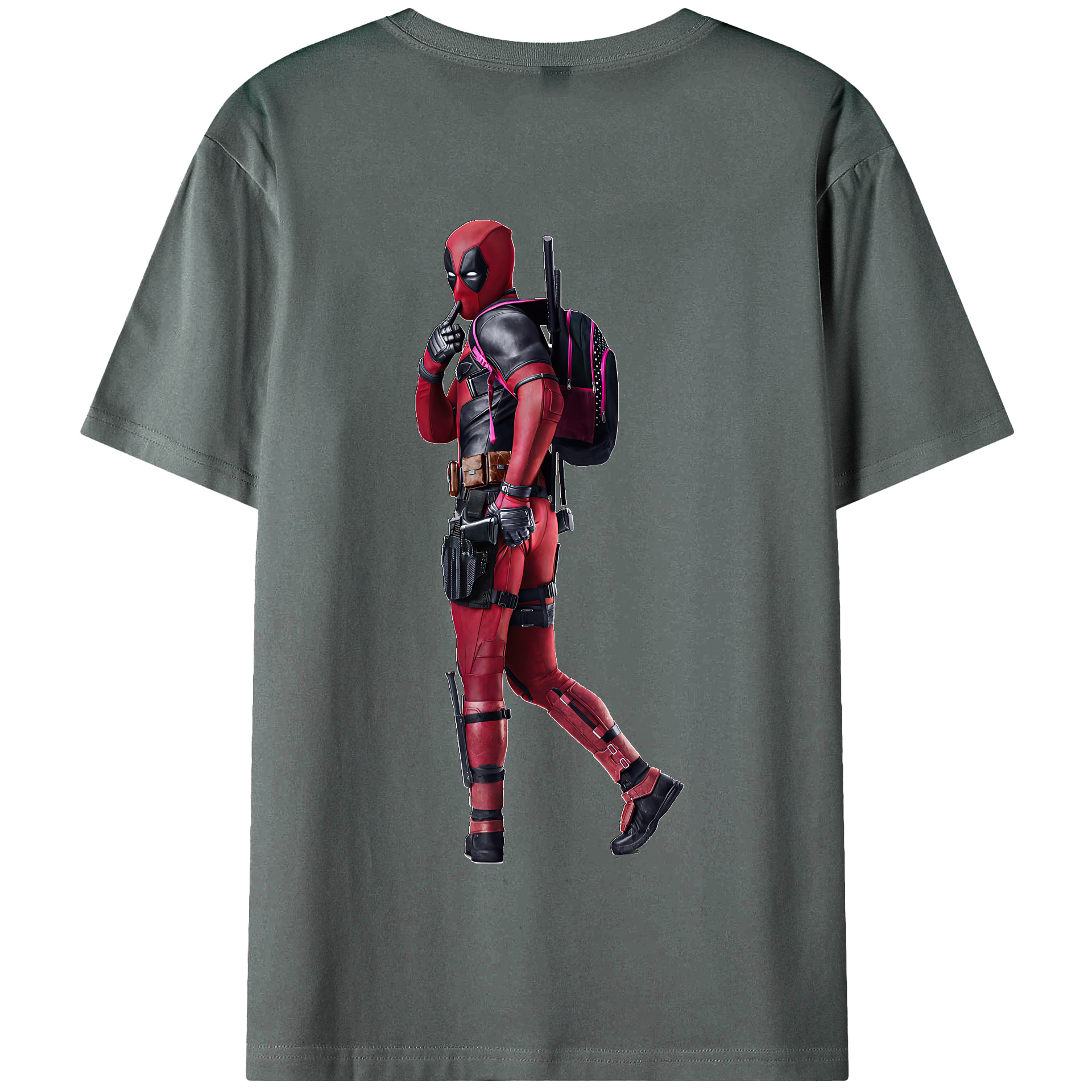 （画像用） Deadpool デッドプール 綿100％半袖Tシャツ（背面プリント）